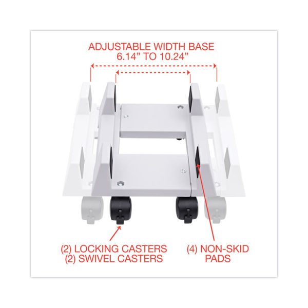Mobile Cpu Stand, 8.75w X 10d X 5h, Light Gray - Image 2
