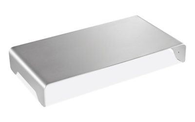 Slim Aluminum Monitor Riser, 15.75″ X 8.25″ X 2.5″, Silver, Supports 22 Lbs