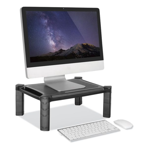 Large Monitor Stand With Cable Management, 12.99" X 17.1" X 6.6", Black, Supports 22 Lbs - Image 4