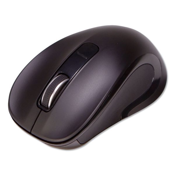 Mid-Size Wireless Optical Mouse with Micro USB, 2.4 GHz Frequency/26 ft Wireless Range, Right Hand Use, Black - Image 2