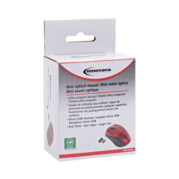 Mini Wireless Optical Mouse, 2.4 Ghz Frequency/30 Ft Wireless Range, Left/right Hand Use, Red/black - Image 8