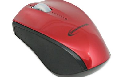 Mini Wireless Optical Mouse, 2.4 Ghz Frequency/30 Ft Wireless Range, Left/right Hand Use, Red/black