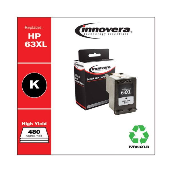 Remanufactured Black High-Yield Ink, Replacement for 63XL (F6U64AN), 480 Page-Yield - Image 2