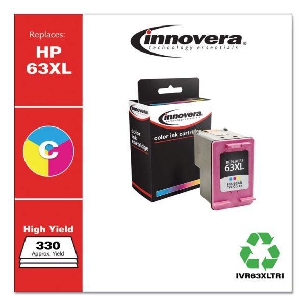 Remanufactured Tri-Color High-Yield Ink, Replacement for 63XL (F6U63AN), 330 Page-Yield - Image 2