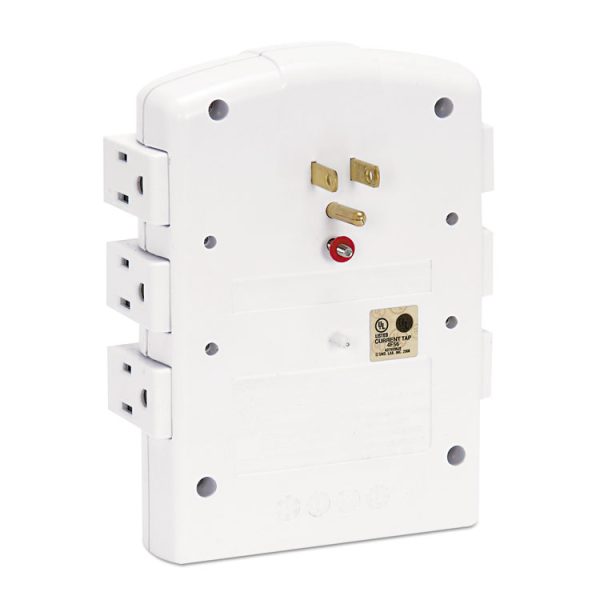 Wall Mount Surge Protector, 6 AC Outlets, 2,160 J, White - Image 2