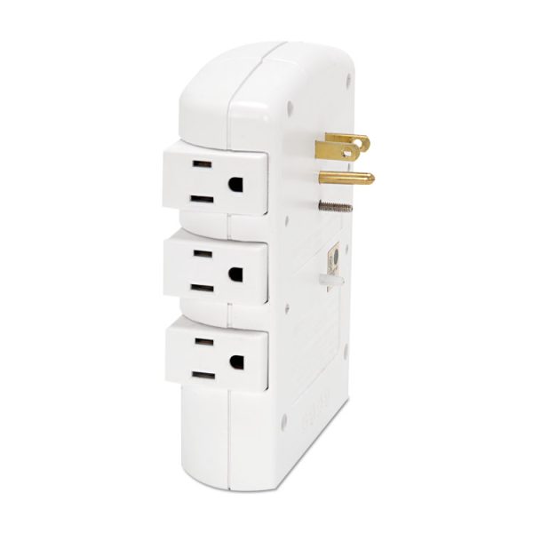 Wall Mount Surge Protector, 6 AC Outlets, 2,160 J, White - Image 3