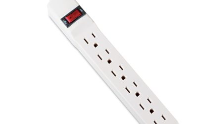 Power Strip, 6 Outlets, 6 ft Cord, Ivory