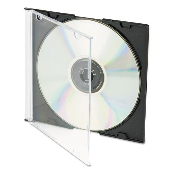 Cd/dvd Slim Jewel Cases, Clear/black, 100/pack - Image 2