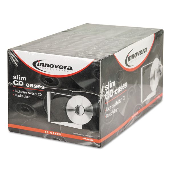 Cd/dvd Slim Jewel Cases, Clear/black, 50/pack - Image 6