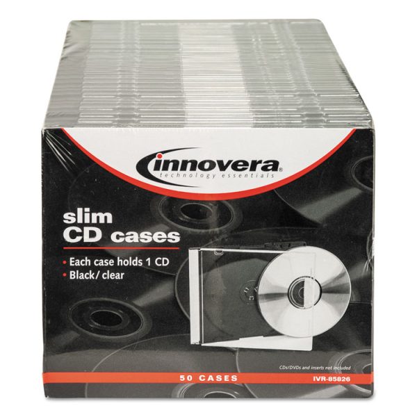 Cd/dvd Slim Jewel Cases, Clear/black, 50/pack - Image 5