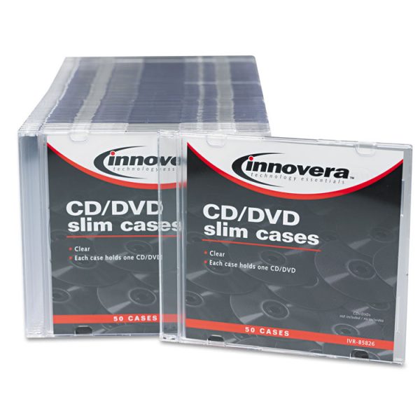 Cd/dvd Slim Jewel Cases, Clear/black, 50/pack - Image 2