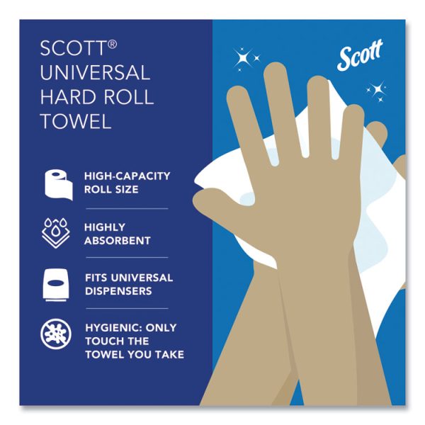 Essential High Capacity Hard Roll Towels for Business, Absorbency Pockets, 1-Ply, 8" x 1,000 ft, 1.5" Core, White,12 Rolls/CT - Image 10