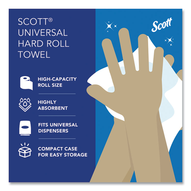 Essential High Capacity Hard Roll Towels for Business, 1-Ply, 8" x 1,000 ft, 1.5" Core, Recycled, White, 6 Rolls/Carton - Image 10