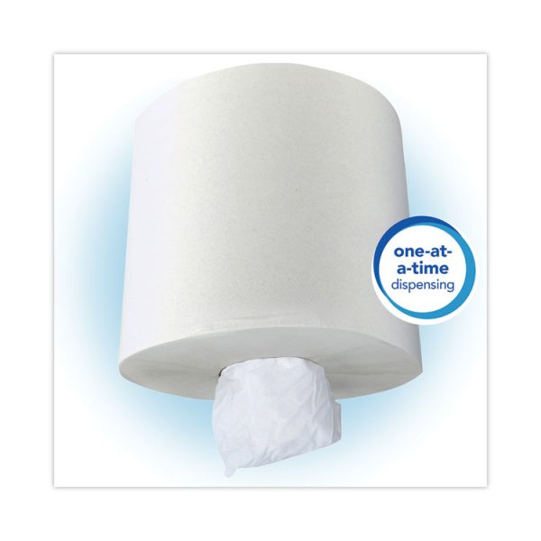 Essential Roll Center-Pull Towels, 1-Ply, 8 x 12, White, 700/Roll, 6 Rolls/Carton - Image 3