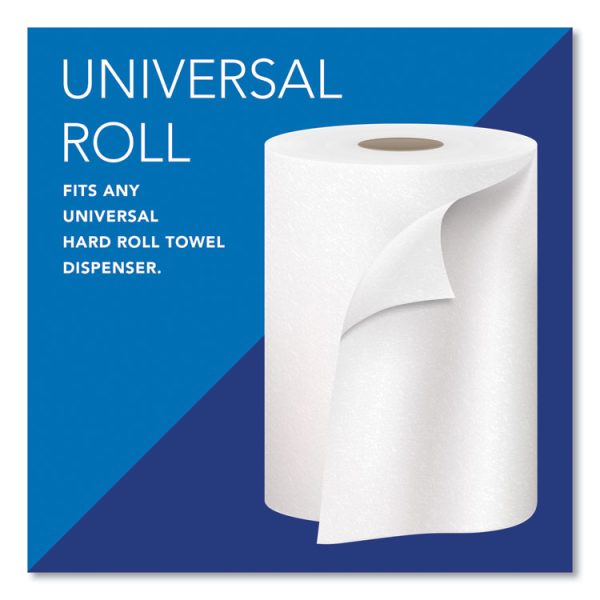 Essential Hard Roll Towels for Business, Absorbency Pockets, 1-Ply, 8" x 800 ft,  1.5" Core, White, 12 Rolls/Carton - Image 4