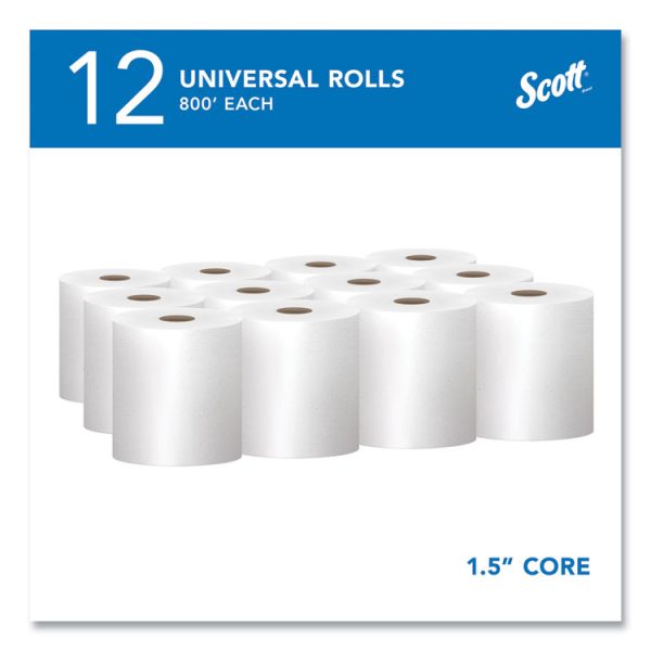 Essential Hard Roll Towels for Business, Absorbency Pockets, 1-Ply, 8" x 800 ft,  1.5" Core, White, 12 Rolls/Carton - Image 2
