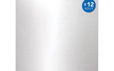 Essential 100% Recycled Fiber Hard Roll Towel, 1-Ply, 8″ x 800 ft, 1.5″ Core, White, 12 Rolls/Carton