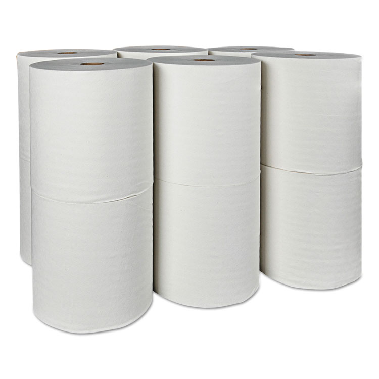 Hard Roll Paper Towels with Premium Absorbency Pockets, 1-Ply, 8" x 425 ft, 1.5" Core, White, 12 Rolls/Carton - Image 3