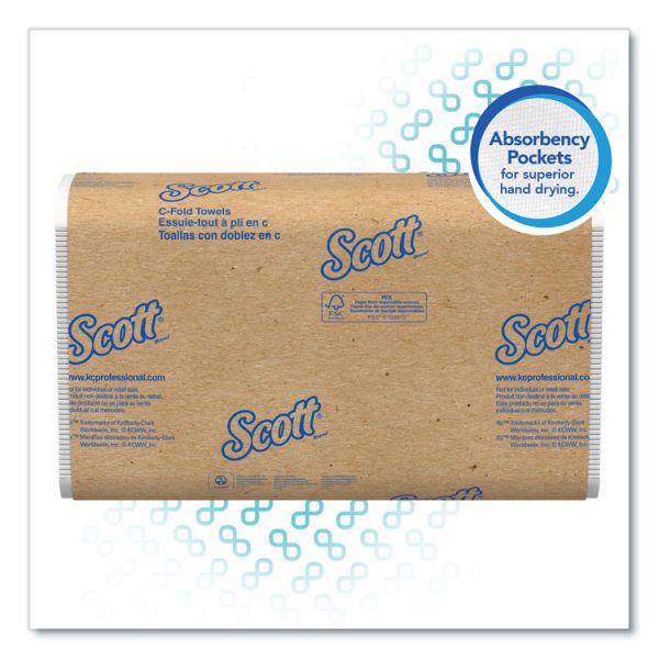 Essential C-Fold Towels for Business, Absorbency Pockets, 1-Ply, 10.13 x 13.15, White, 200/Pack, 12 Packs/Carton - Image 4