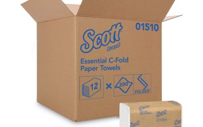 Essential C-Fold Towels for Business, Absorbency Pockets, 1-Ply, 10.13 x 13.15, White, 200/Pack, 12 Packs/Carton