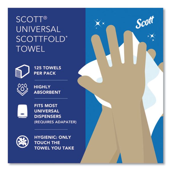 Pro Scottfold Towels, 1-Ply, 7.8 x 12.4, White, 175 Towels/Pack, 25 Packs/Carton - Image 10