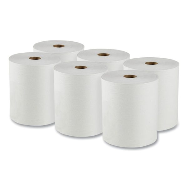 Essential High Capacity Hard Roll Towels for Business, Absorbency Pockets, 1-Ply, 8" x 950 ft, 1.75" Core, White, 6 Rolls/CT - Image 2