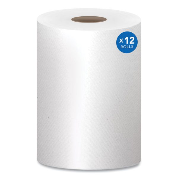 Essential Hard Roll Towels for Business, Absorbency Pockets, 1-Ply, 8" x 400 ft, 1.5" Core, White, 12 Rolls/Carton