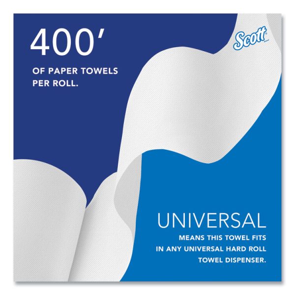 Essential Hard Roll Towels for Business, Absorbency Pockets, 1-Ply, 8" x 400 ft, 1.5" Core, White, 12 Rolls/Carton - Image 7