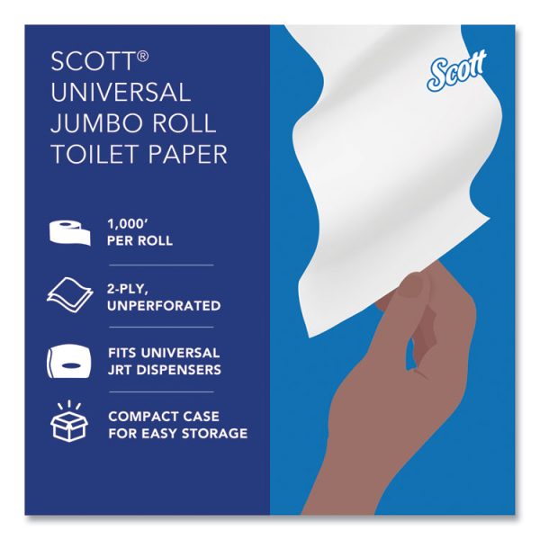 Essential JRT Jumbo Roll Bathroom Tissue, Septic Safe, 2-Ply, White, 3.55" x 1,000 ft, 4 Rolls/Carton - Image 10