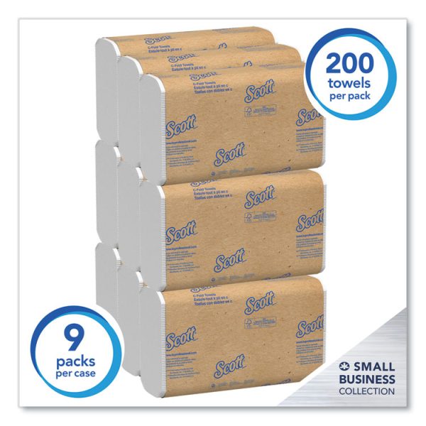 Essential C-Fold Towels for Business, Convenience Pack, 1-Ply, 10.13 x 13.15, White, 200/Pack, 9 Packs/Carton - Image 3