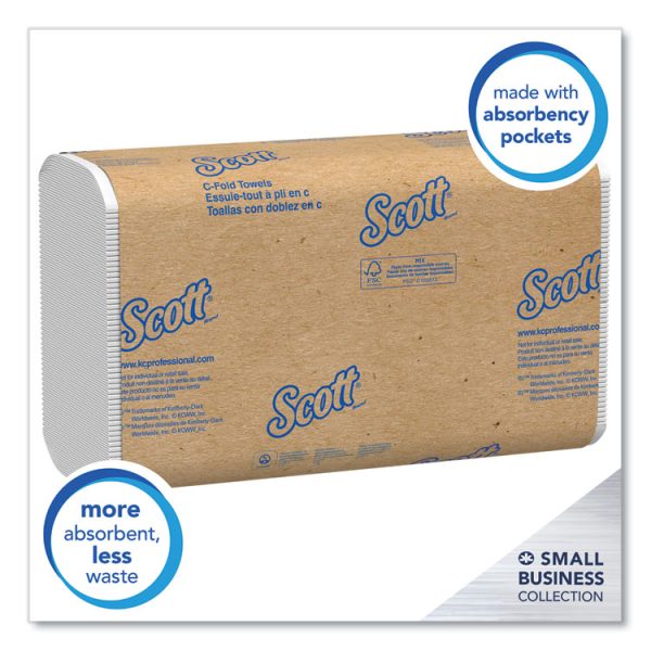 Essential C-Fold Towels for Business, Convenience Pack, 1-Ply, 10.13 x 13.15, White, 200/Pack, 9 Packs/Carton