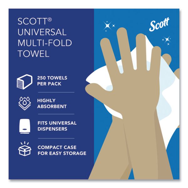 Multi-Fold Towels, Absorbency Pockets, 1-Ply, 9.2 x 9.4, White, 250 Sheets/Pack - Image 10