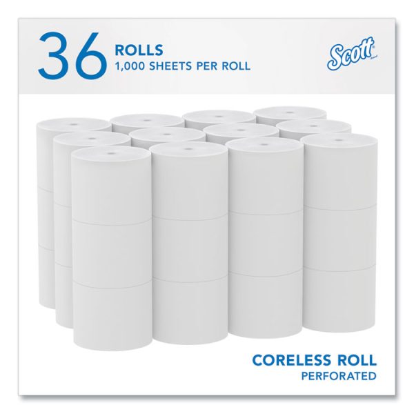 Essential Coreless SRB Bathroom Tissue, Septic Safe, 2-Ply, White, 1,000 Sheets/Roll, 36 Rolls/Carton - Image 2