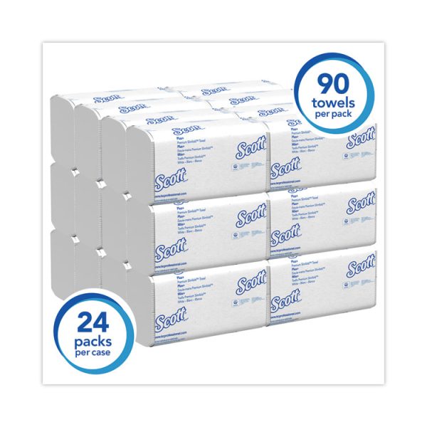 Slimfold Towels, 1-Ply, 7.5 x 11.6, White, 90/Pack, 24 Packs/Carton - Image 2