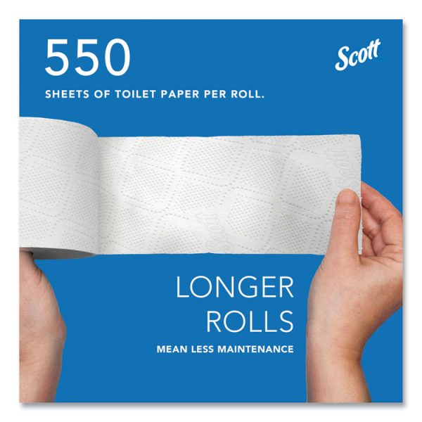 Essential Standard Roll Bathroom Tissue for Business, Septic Safe, 2-Ply, White, 550 Sheets/Roll, 80/Carton - Image 7