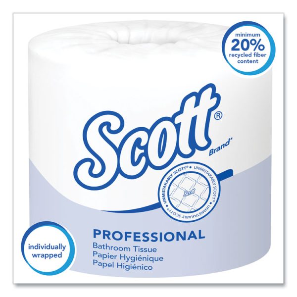 Essential Standard Roll Bathroom Tissue for Business, Septic Safe, 1-Ply, White, 1,210 Sheets/Roll, 80 Rolls/Carton - Image 3