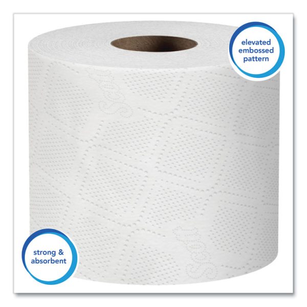 Essential Standard Roll Bathroom Tissue for Business, Septic Safe, 1-Ply, White, 1,210 Sheets/Roll, 80 Rolls/Carton - Image 4