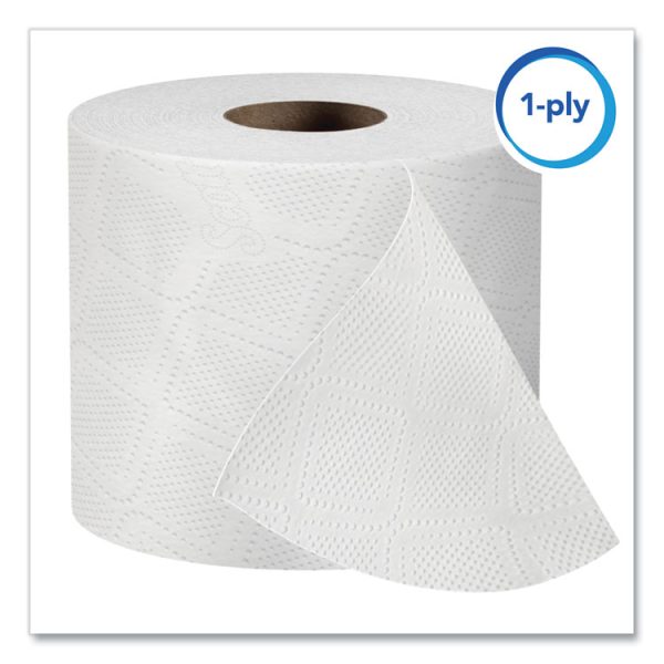 Essential Standard Roll Bathroom Tissue for Business, Septic Safe, 1-Ply, White, 1,210 Sheets/Roll, 80 Rolls/Carton - Image 5