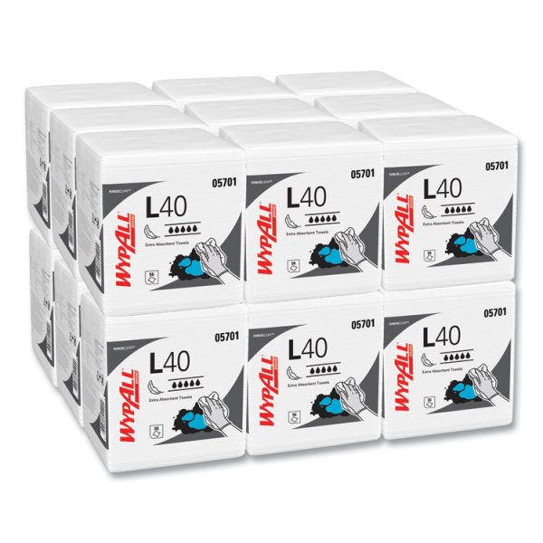 L40 Towels, 1/4 Fold, 12.5 x 12, White, 56/Box, 18 Packs/Carton