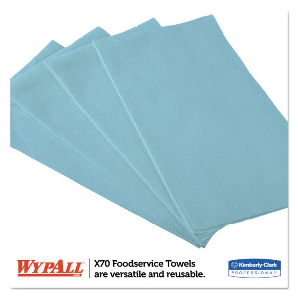 X70 Foodservice Towels, 1/4 Fold, 12.5 x 23.5, Unscented, Blue, 300/Carton - Image 2
