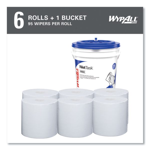 Power Clean Wipers for WetTask Customizable Wet Wiping System with (1) Bucket, 12 x 12.5, Unscented, 95/Roll, 6 Rolls/Carton - Image 4