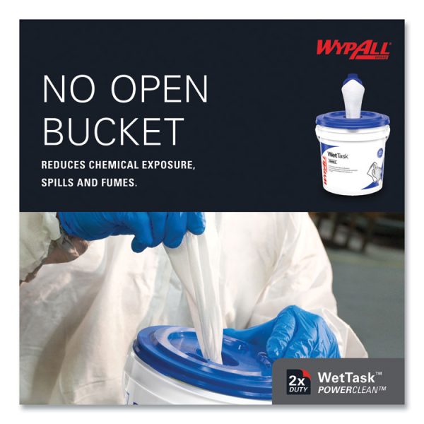 Power Clean Wipers for WetTask Customizable Wet Wiping System with (1) Bucket, 12 x 12.5, Unscented, 95/Roll, 6 Rolls/Carton - Image 6