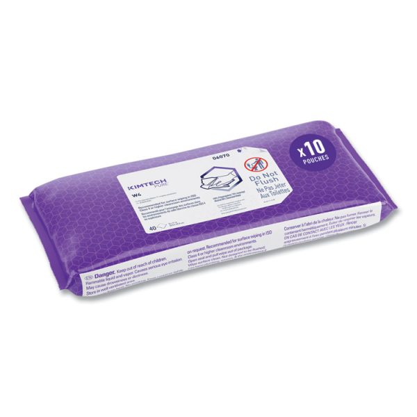 W4 PreSat Alcohol Wipers, 70% IPA, 1-Ply, 9 x 11, White, 40/Pack, 10 Packs/Carton - Image 3