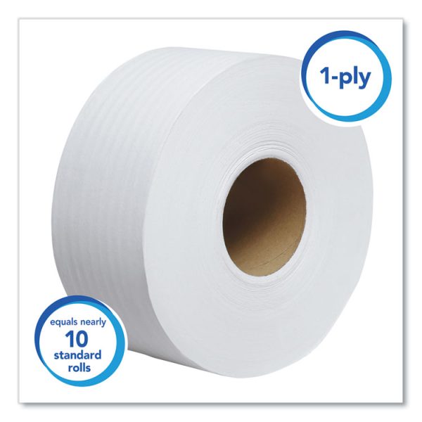Essential JRT Jumbo Roll Bathroom Tissue, Septic Safe, 1-Ply, White, 3.55" x 2,000 ft, 12 Rolls/Carton - Image 4