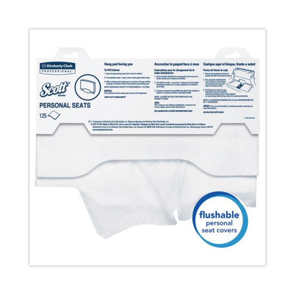 Personal Seats Sanitary Toilet Seat Covers, 15 X 18, White, 125/pack, 24 Packs/carton - Image 3