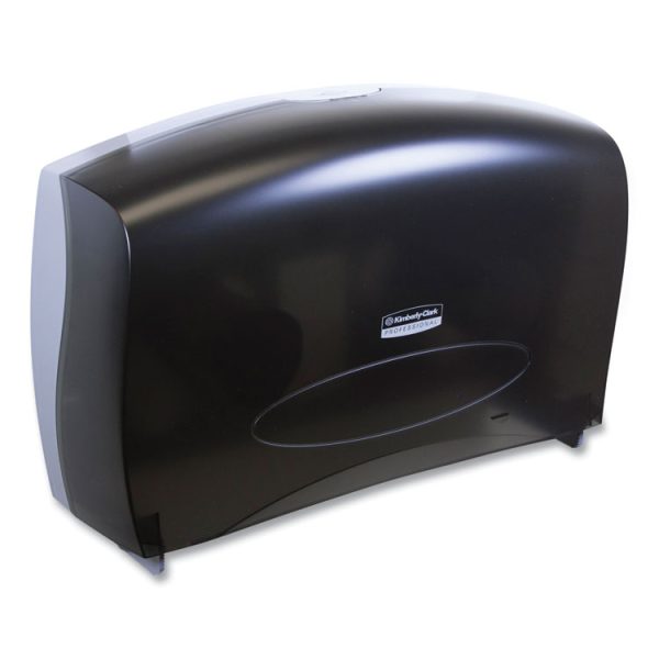 Cored JRT Jumbo Combo Tissue Dispenser, 20.4 x 5.8 x 13.1, Smoke/Gray