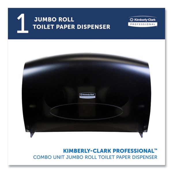 Cored JRT Jumbo Combo Tissue Dispenser, 20.4 x 5.8 x 13.1, Smoke/Gray - Image 2