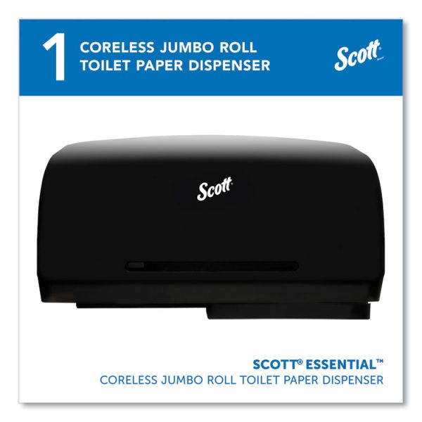 Essential Coreless Twin Jumbo Roll Tissue Dispenser, 20 X 6 X 11, Black - Image 2