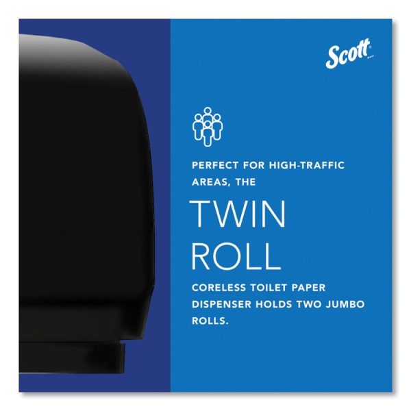 Essential Coreless Twin Jumbo Roll Tissue Dispenser, 20 X 6 X 11, Black - Image 7