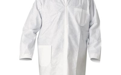 A20 Breathable Particle Protection Lab Coats, Snap Closure/open Wrists/pockets, Medium, White, 25/carton